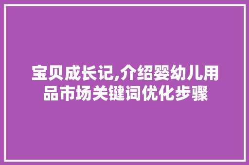 宝贝成长记,介绍婴幼儿用品市场关键词优化步骤