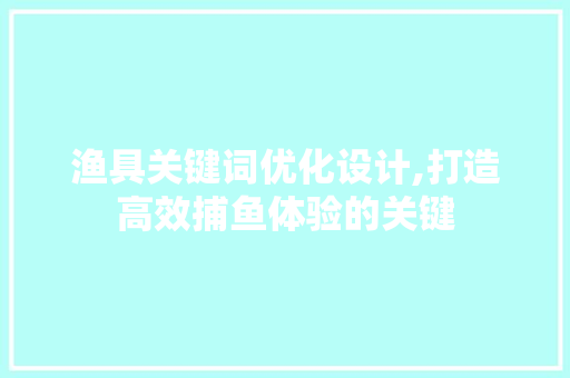 渔具关键词优化设计,打造高效捕鱼体验的关键