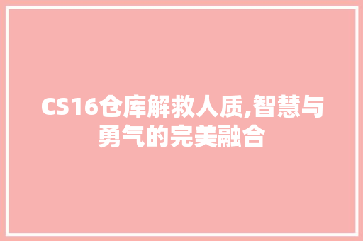 CS16仓库解救人质,智慧与勇气的完美融合 百度SEO