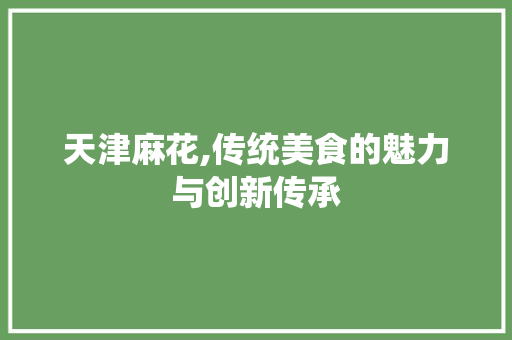 天津麻花,传统美食的魅力与创新传承 百度SEO