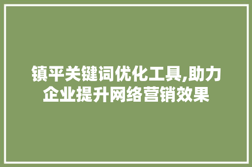 镇平关键词优化工具,助力企业提升网络营销效果 百度SEO