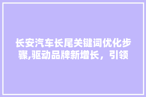 长安汽车长尾关键词优化步骤,驱动品牌新增长，引领行业潮流 网站建设公司