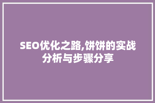 SEO优化之路,饼饼的实战分析与步骤分享 网站建设公司
