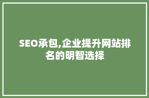 SEO承包,企业提升网站排名的明智选择 必应SEO