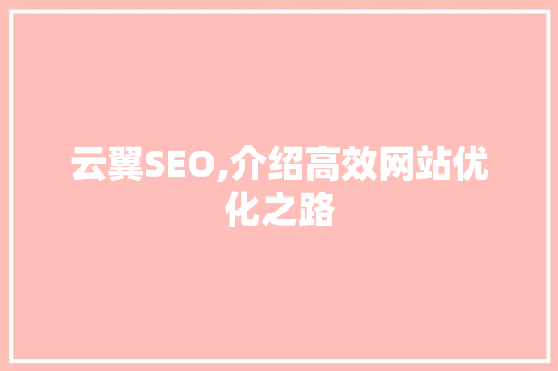 云翼SEO,介绍高效网站优化之路 必应SEO