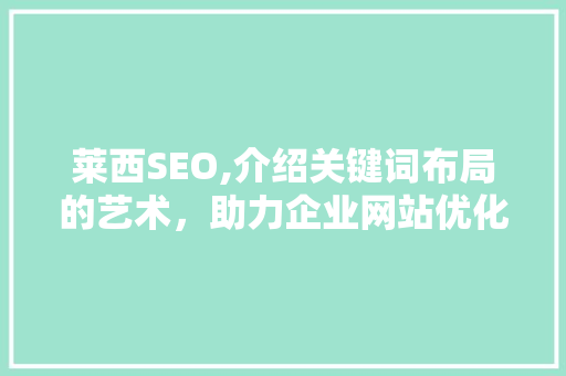 莱西SEO,介绍关键词布局的艺术，助力企业网站优化