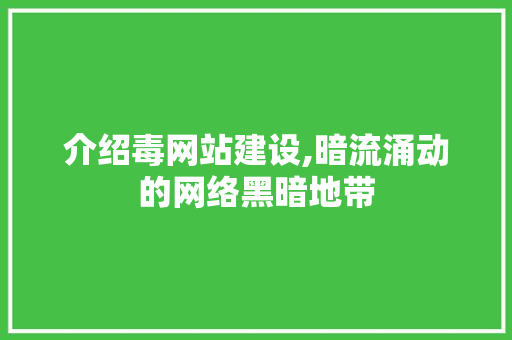 介绍毒网站建设,暗流涌动的网络黑暗地带 必应SEO