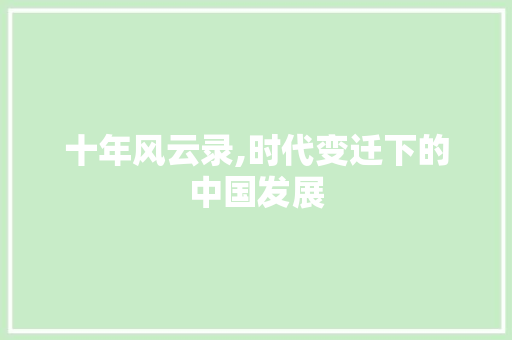 十年风云录,时代变迁下的中国发展 百度SEO