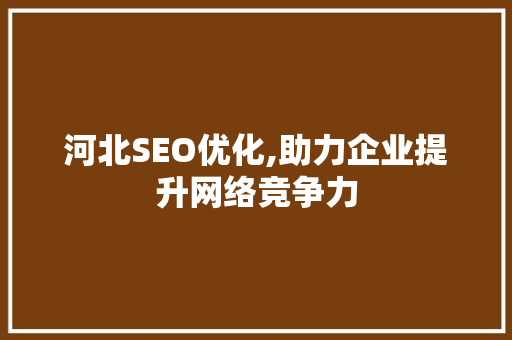 河北SEO优化,助力企业提升网络竞争力 网站建设公司