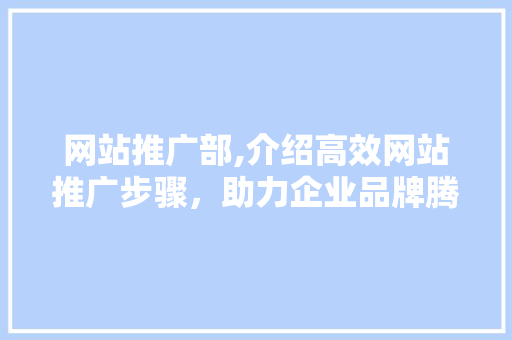 网站推广部,介绍高效网站推广步骤，助力企业品牌腾飞 神马SEO