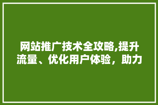 网站推广技术全攻略,提升流量、优化用户体验，助力企业腾飞 必应SEO