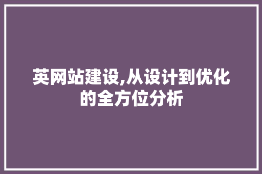 英网站建设,从设计到优化的全方位分析 搜狗SEO