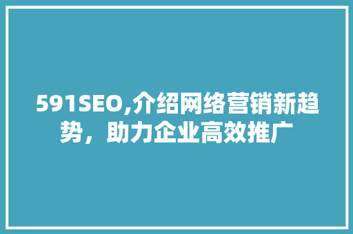 591SEO,介绍网络营销新趋势，助力企业高效推广 必应SEO