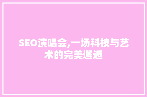 SEO演唱会,一场科技与艺术的完美邂逅