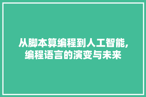 从脚本算编程到人工智能,编程语言的演变与未来 SEO关键词