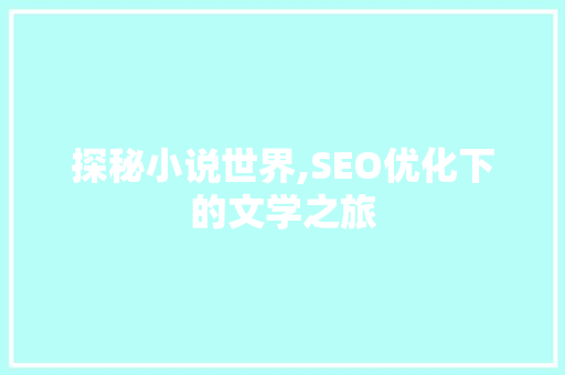 探秘小说世界,SEO优化下的文学之旅 必应SEO
