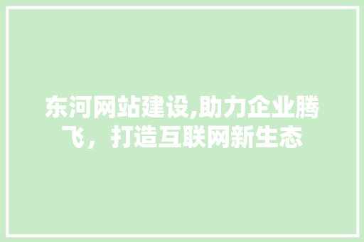东河网站建设,助力企业腾飞，打造互联网新生态 网站建设公司