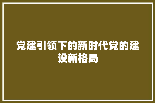 党建引领下的新时代党的建设新格局 搜狗SEO