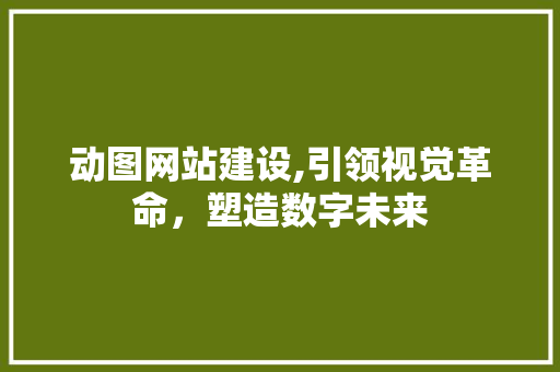 动图网站建设,引领视觉革命，塑造数字未来 网站建设公司