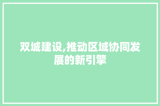 双城建设,推动区域协同发展的新引擎 百度SEO