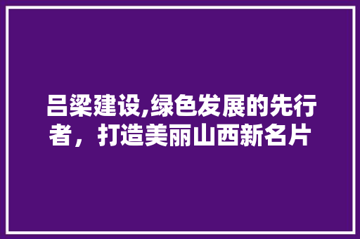 吕梁建设,绿色发展的先行者，打造美丽山西新名片