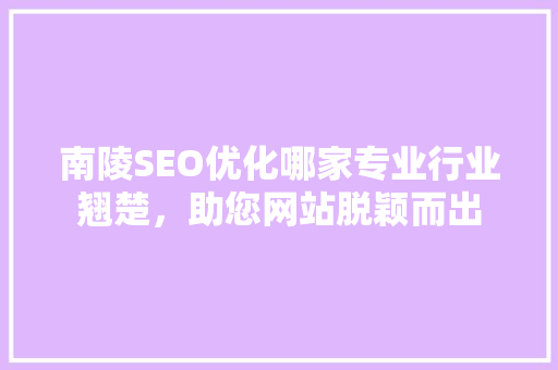 南陵SEO优化哪家专业行业翘楚，助您网站脱颖而出 网站建设公司