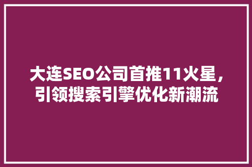 大连SEO公司首推11火星，引领搜索引擎优化新潮流 SEO关键词