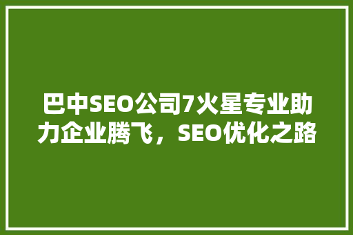 巴中SEO公司7火星专业助力企业腾飞，SEO优化之路 神马SEO