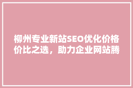 柳州专业新站SEO优化价格价比之选，助力企业网站腾飞 必应SEO