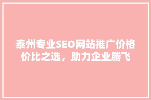 泰州专业SEO网站推广价格价比之选，助力企业腾飞 搜狗SEO