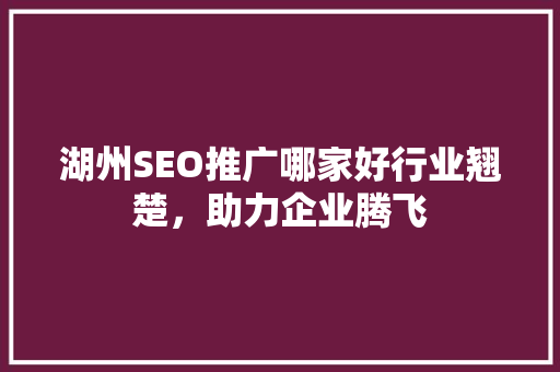 湖州SEO推广哪家好行业翘楚，助力企业腾飞 必应SEO