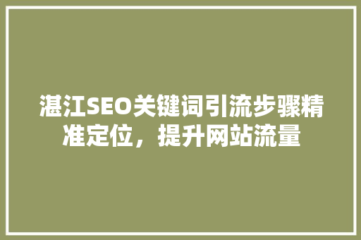 湛江SEO关键词引流步骤精准定位，提升网站流量 搜狗SEO