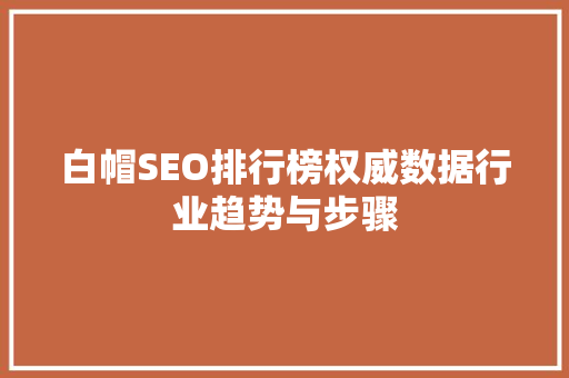 白帽SEO排行榜权威数据行业趋势与步骤