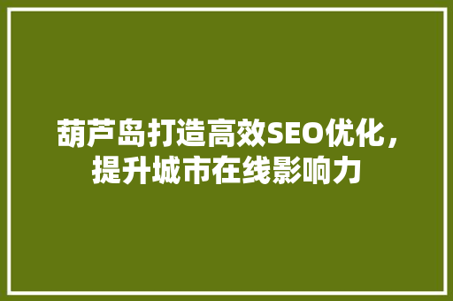 葫芦岛打造高效SEO优化，提升城市在线影响力