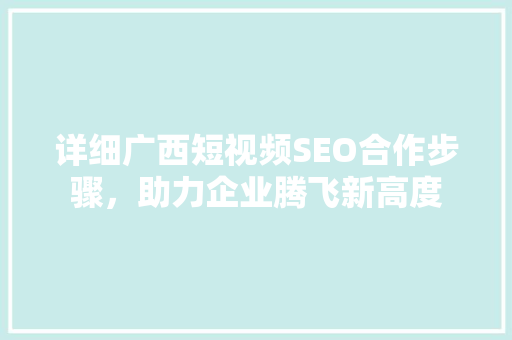 详细广西短视频SEO合作步骤，助力企业腾飞新高度 SEO关键词