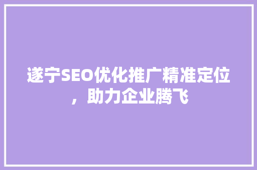 遂宁SEO优化推广精准定位，助力企业腾飞 神马SEO