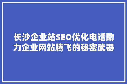 长沙企业站SEO优化电话助力企业网站腾飞的秘密武器 SEO关键词