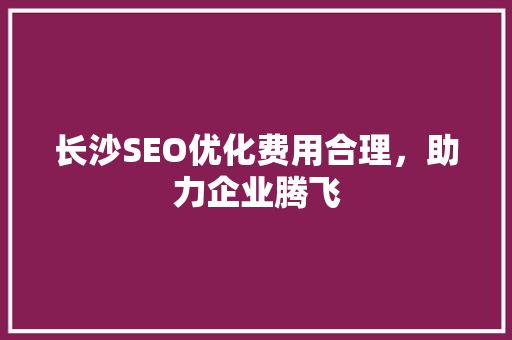 长沙SEO优化费用合理，助力企业腾飞 SEO关键词
