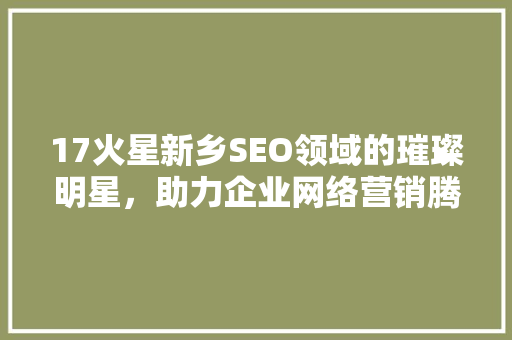 17火星新乡SEO领域的璀璨明星，助力企业网络营销腾飞 必应SEO