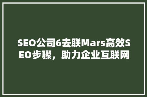 SEO公司6去联Mars高效SEO步骤，助力企业互联网营销腾飞 百度SEO