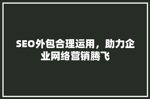 SEO外包合理运用，助力企业网络营销腾飞 必应SEO