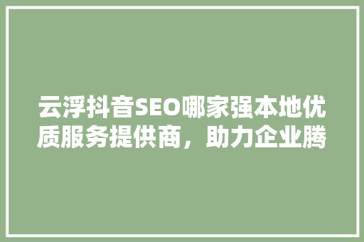 云浮抖音SEO哪家强本地优质服务提供商，助力企业腾飞 网站建设公司