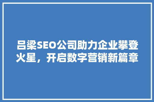 吕梁SEO公司助力企业攀登火星，开启数字营销新篇章