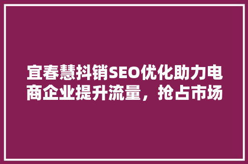 宜春慧抖销SEO优化助力电商企业提升流量，抢占市场先机 网站建设公司