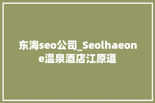 东海seo公司_Seolhaeone温泉酒店江原道 东海seo公司_Seolhaeone温泉酒店江原道 必应SEO