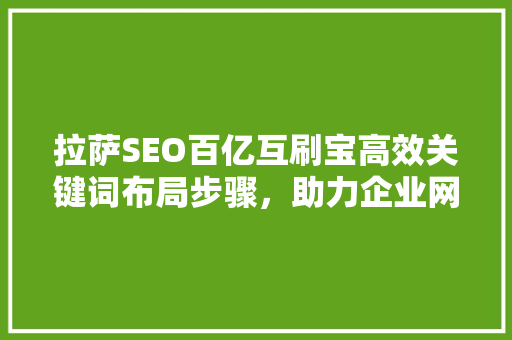拉萨SEO百亿互刷宝高效关键词布局步骤，助力企业网络营销腾飞 百度SEO