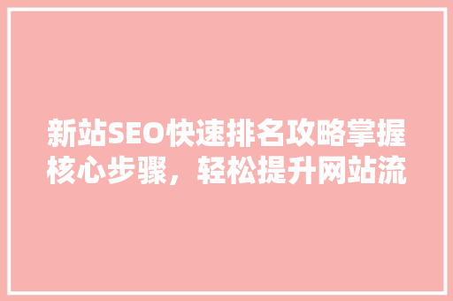新站SEO快速排名攻略掌握核心步骤，轻松提升网站流量 百度SEO