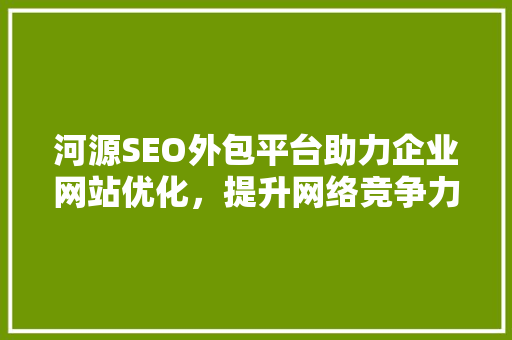 河源SEO外包平台助力企业网站优化，提升网络竞争力 神马SEO