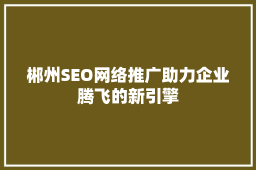 郴州SEO网络推广助力企业腾飞的新引擎 神马SEO