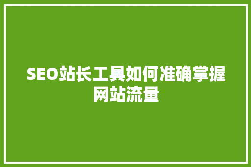 SEO站长工具如何准确掌握网站流量